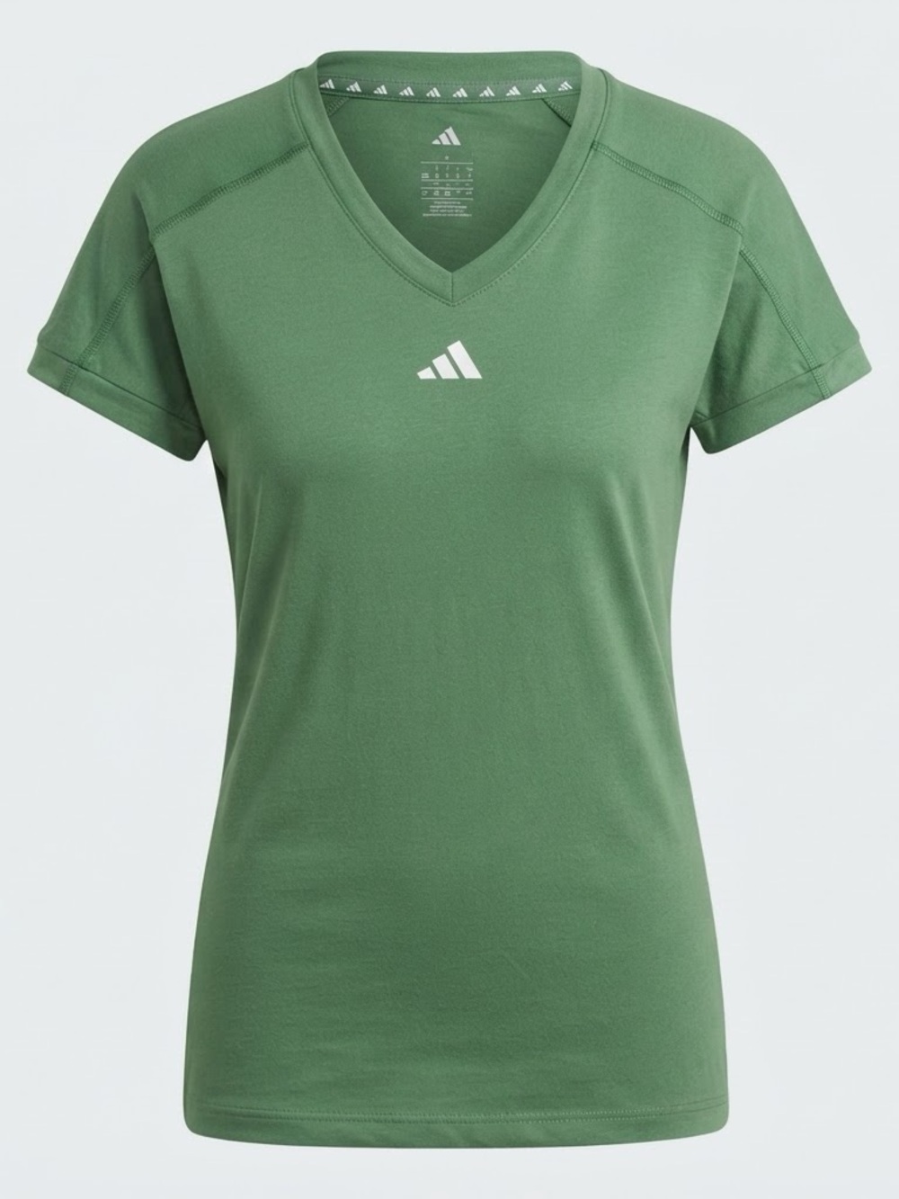 Adidas Women’s Slim Fit T-Shirt Green Logo Short Sleeve Small NWT